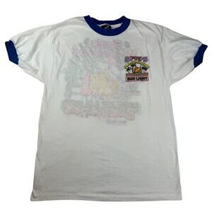 Vintage Spuds MacKenzie Bud Light Ringer Tee Large